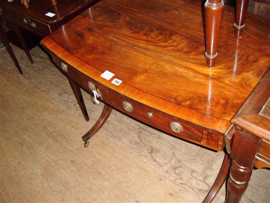 19th century oval crossbanded mahogany sofa table(-)